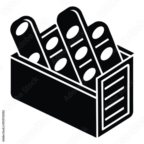 pharmacist element isolated pill organizer on white background