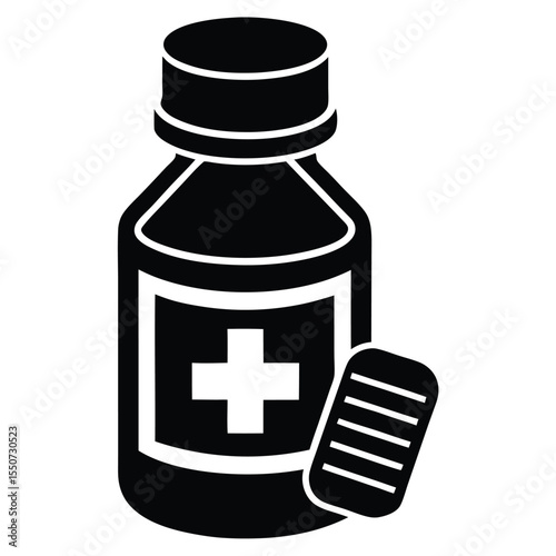 pharmacist element isolated prescription bottle on white background