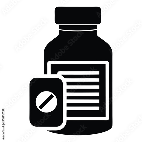 pharmacist element isolated prescription bottle on white background
