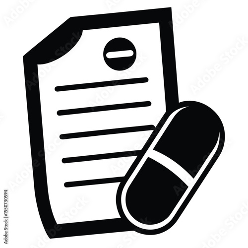 pharmacist element isolated prescription pad on white background