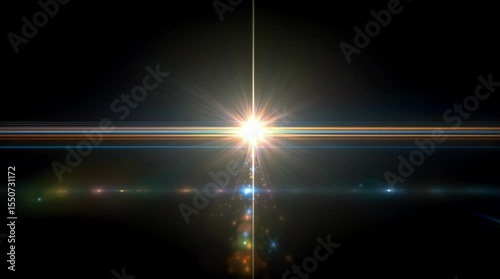 glare light on black background, for overlay
