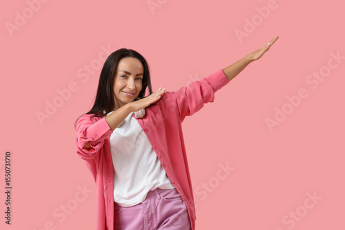 Happy middle-aged woman wit...