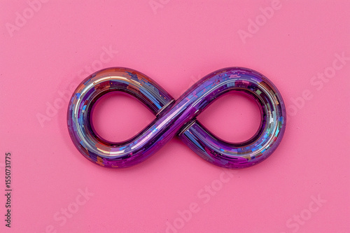 Vibrant malleable infinity symbol in colorful material