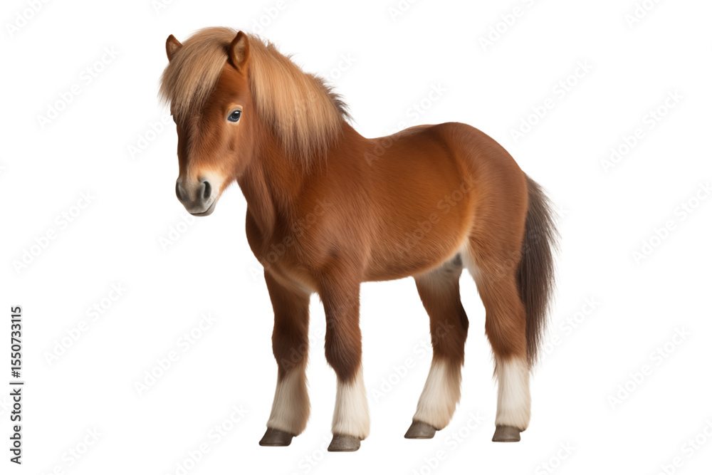 Naklejka premium Chestnut Fjord Horse: Majestic Pony Breed transparent background png