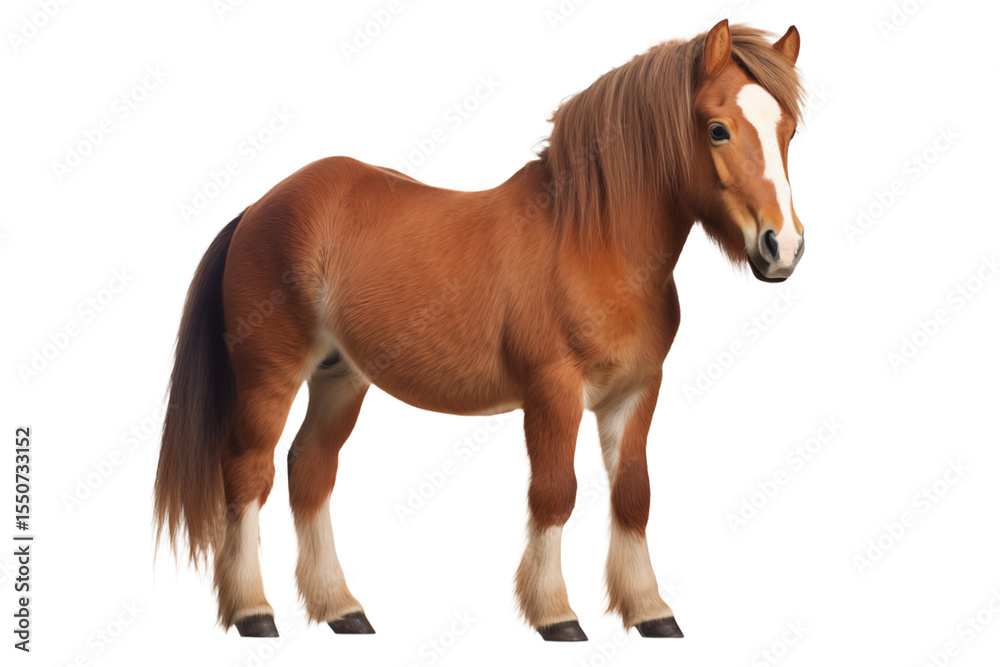 Obraz premium Haflinger Horse: Brown Pony Breed Pictures, Animal Photography transparent background png