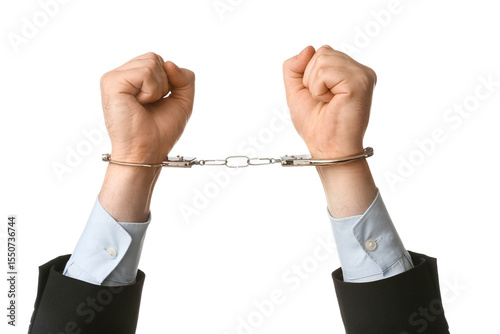 Businessman hands in handcu...