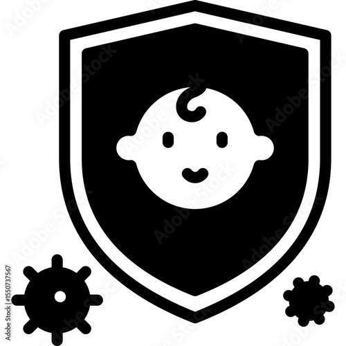 baby immunization icon illustration design with solid