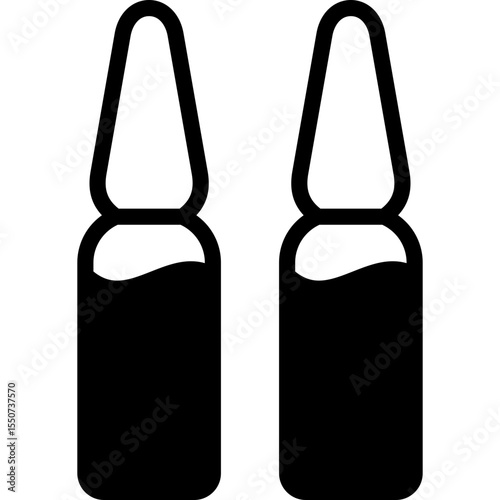 ampoule icon illustration design with solid