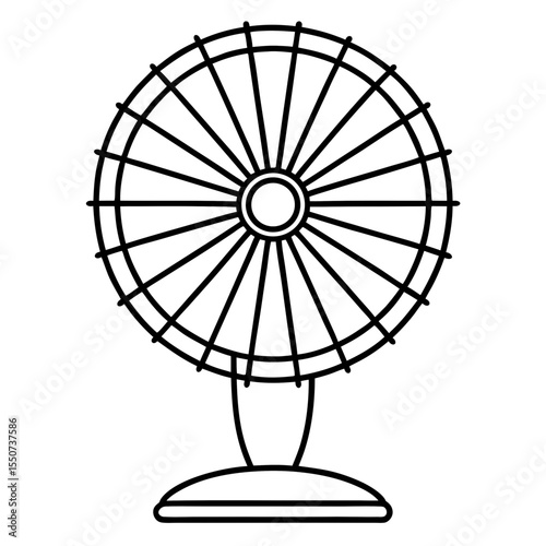 Minimalist Table Fan Vector Illustration