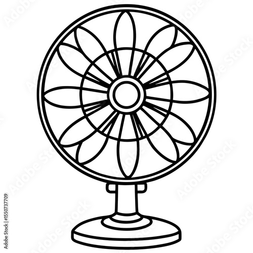 Minimalist Table Fan Vector Illustration