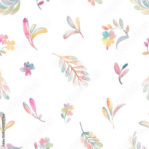 Colorful hand drawn watercolor motifs for decor, packaging, textile prints