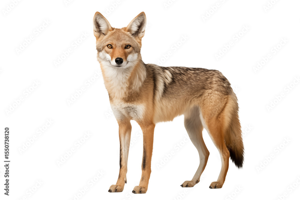 Fototapeta premium Coyote: Detailed Photograph of a North American Canid transparent background png