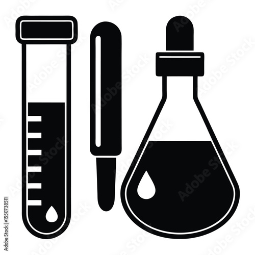 lab technician element isolated blood test kit on white background