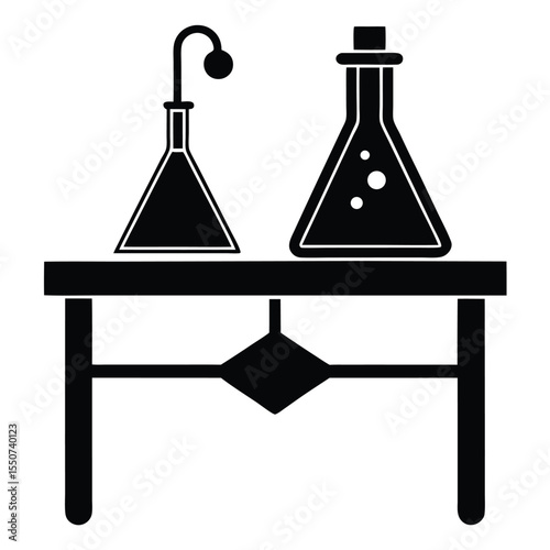 lab technician element isolated lab bench on white background