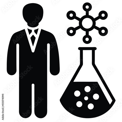 lab technician element isolated molecular model kid on white background