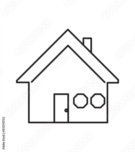 different house icons, white background, black line sign, EPS 10, vector illustrator