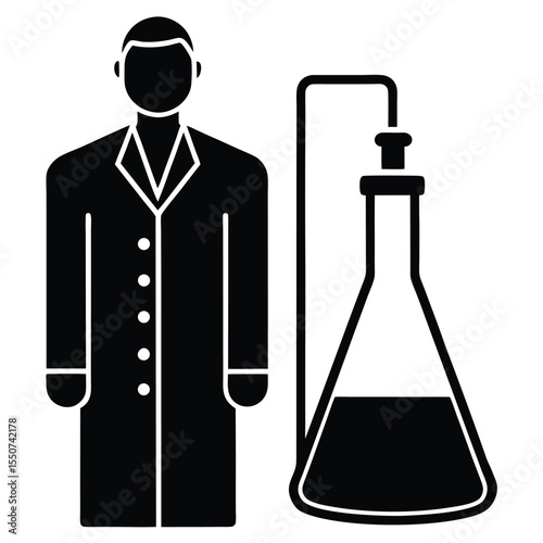 lab technician element isolated reagent dispenser on white background