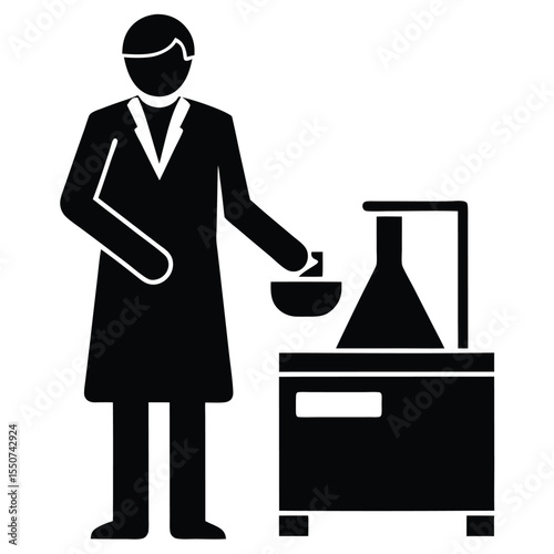 lab technician element isolated spectrophotometer on white background