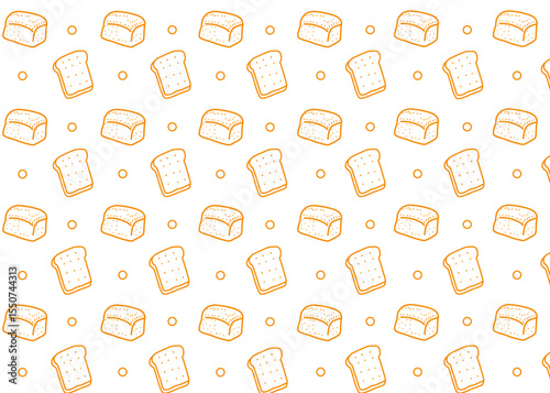 Seamless pattern bread icon with white background. Food business	