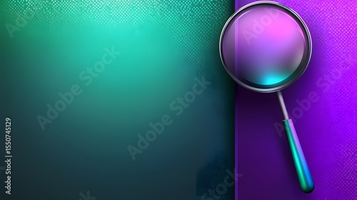 Abstract Magnifying Glass Teal Purple Background