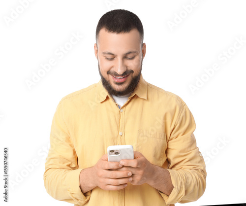 Young man with beautiful sm...