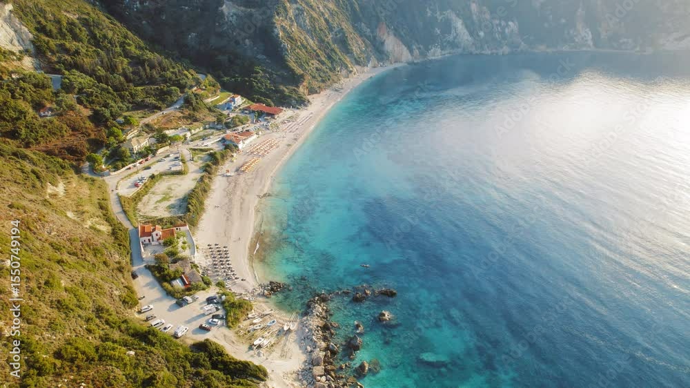custom made wallpaper toronto digitalTop view of beach resort with turquoise sea in summer Kefalonia Island Greece