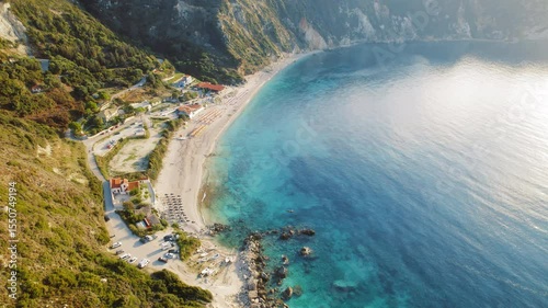 Wallpaper Mural Top view of beach resort with turquoise sea in summer Kefalonia Island Greece Torontodigital.ca