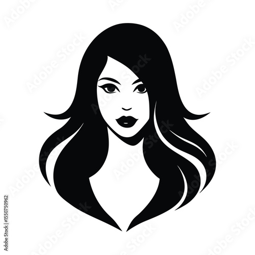 girl with long hair  vector illustration