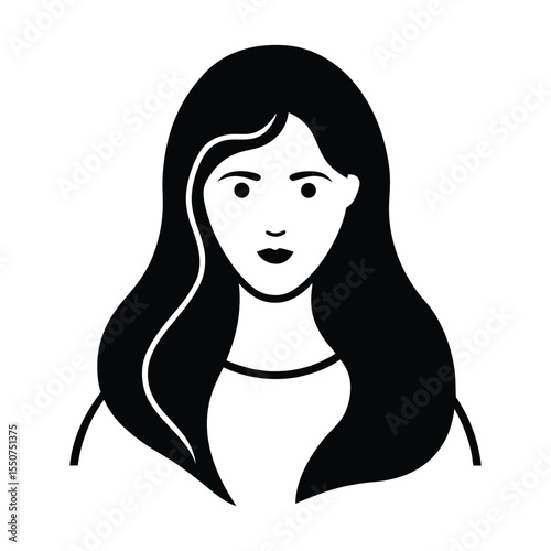 girl with long hair  vector illustration