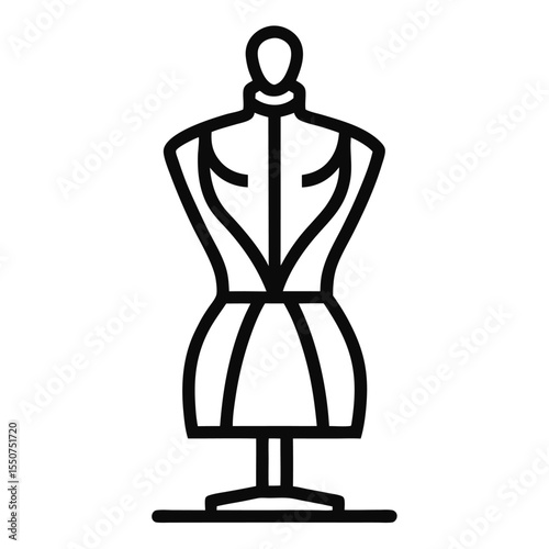 Mannequin Line Art Icon | Black and White Vector Illustration for Design and Branding