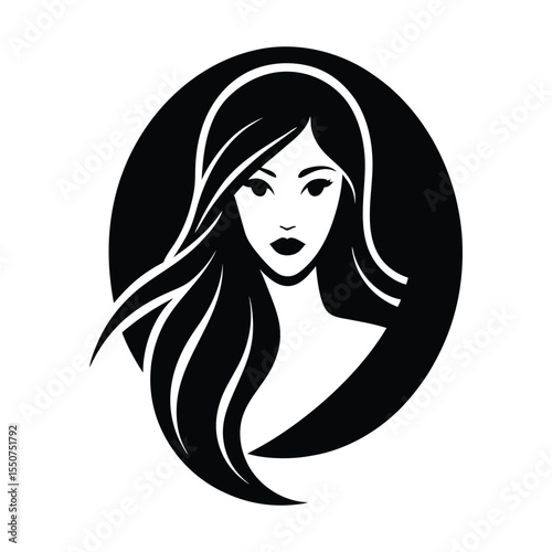 girl with long hair  vector illustration