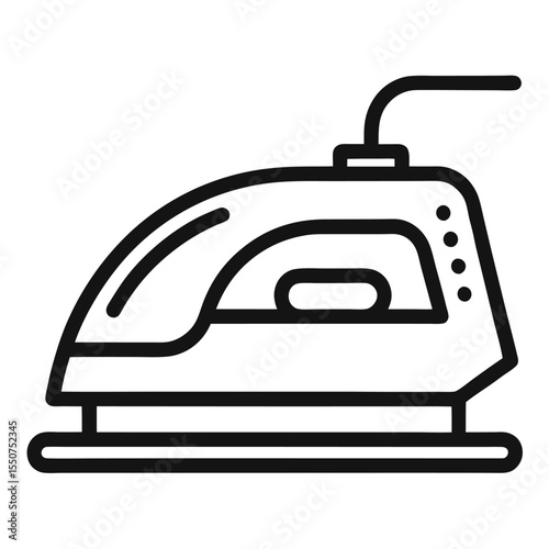 Lineart Icon Of An Ironing Machine Black And Whit Line Art Icon | Black and White Vector Illustration for Design and Branding