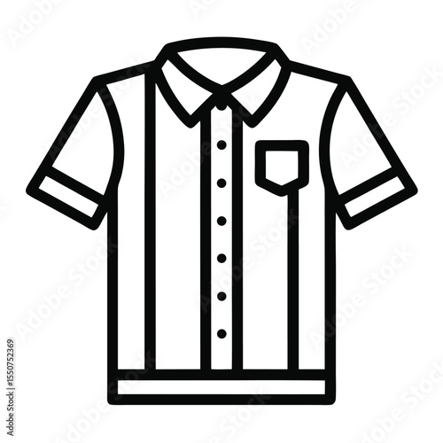 Shirt Line Art Icon | Black and White Vector Illustration for Design and Branding