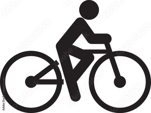Person actively pedaling a bicycle shown in side view to represent cycling.