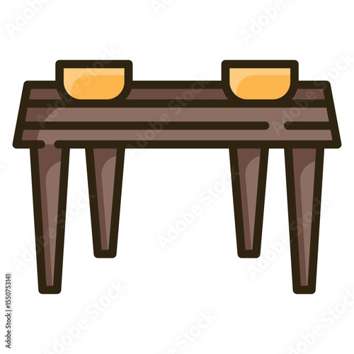Dinner table furniture icon