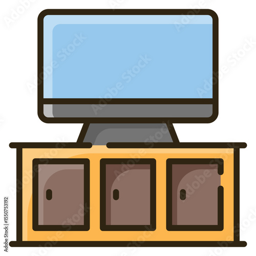 Tv stand furniture icon