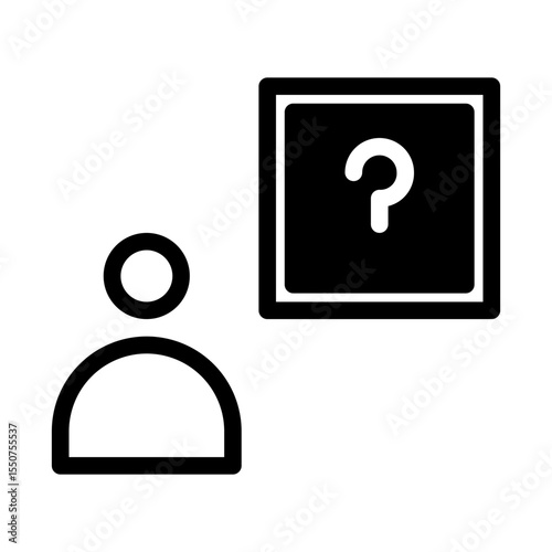 unknown person. This is a vector single icon with a semi solid style. perfect for any purpose, such as website design, mobile app design, logo design, pattern design, etc.