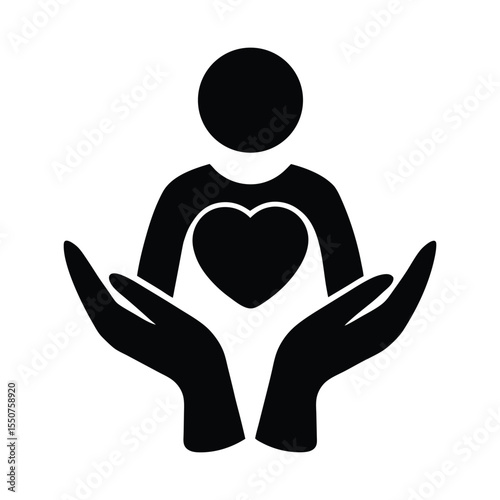 man with heart symbol  vector 