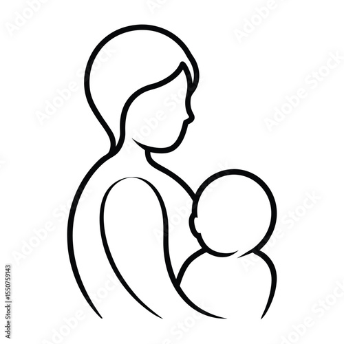 vector illustration  of mother and baby