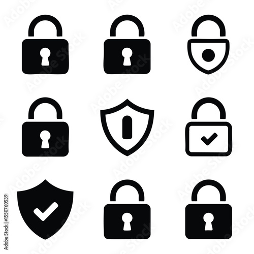 Pixel Art Security Icons: Padlocks & Shields for Web Design