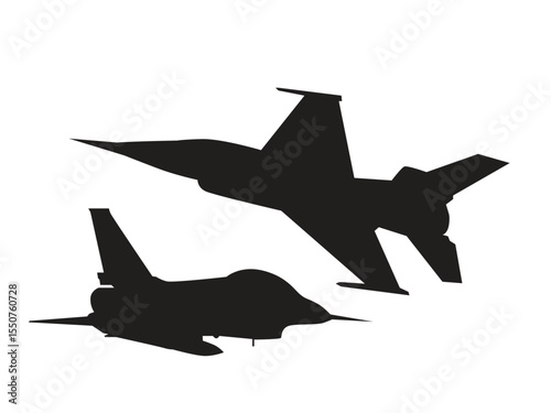 silhouette fighter jet, war plane, war weapon