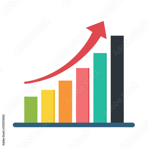 business graph on white background vector eps 