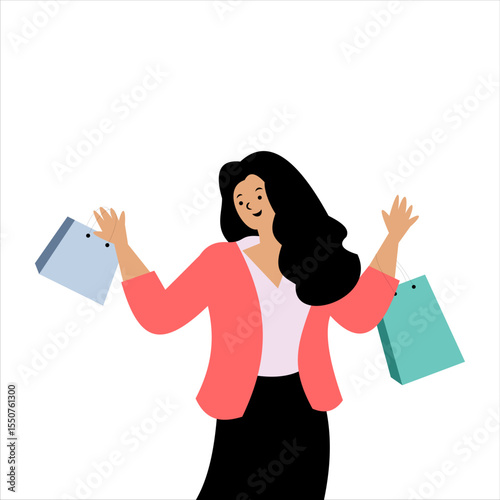 Shopping woman vector icon is perfect for your shopping themed designs