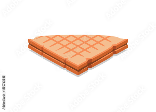 Triangle toasted sandwich slice. Simple flat illustration.