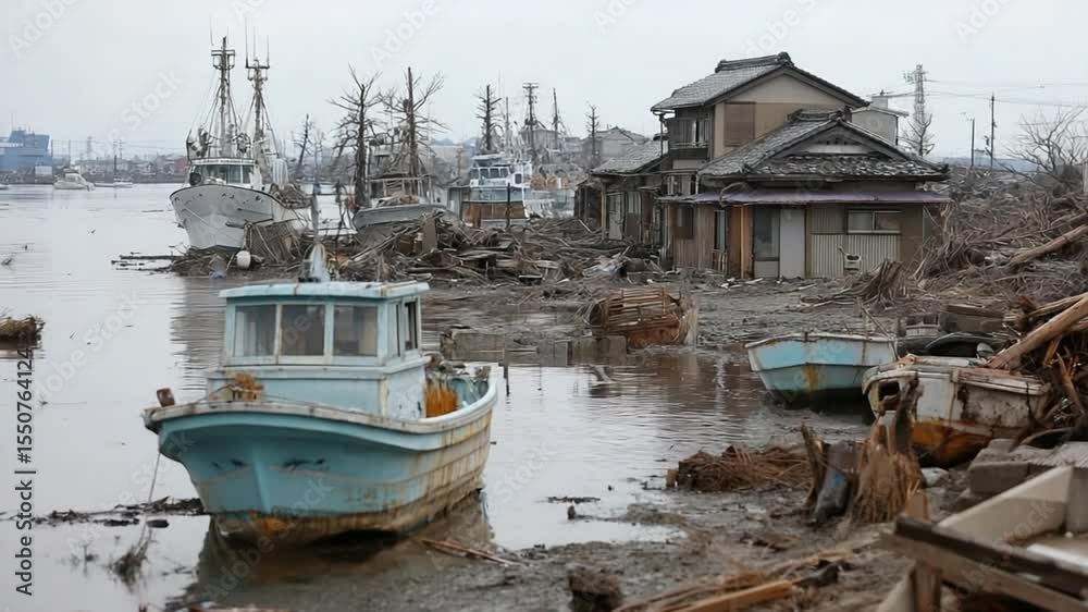 Devastation by the Coast: A poignant scene unfolds at a coastal ...