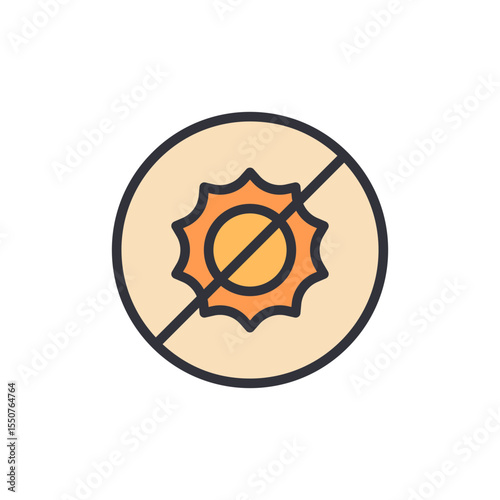 Sun Protection Warning Symbol For Sensitive Skin And Health Awareness