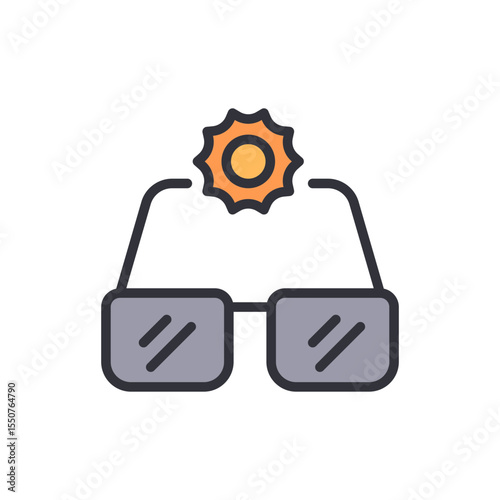 Trendy Eyewear Enhanced With Summer Sun Icon For Fashion And Style