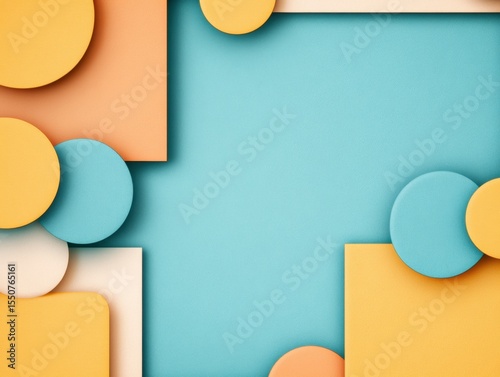 Abstract Geometric Shapes in Pastel Colors