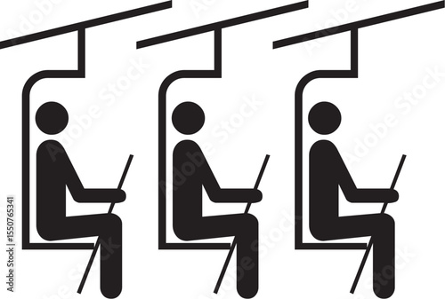 man in a cable car eps vector file for cricut and silhouette