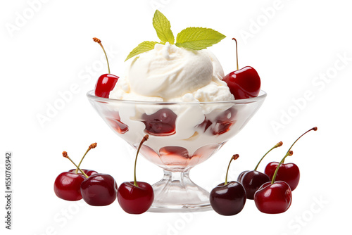 Wallpaper Mural Delicious Cherry Ice Cream Sundae: Creamy Dessert, Sweet Cherries, Culinary Photography, Food Styling transparent background png Torontodigital.ca